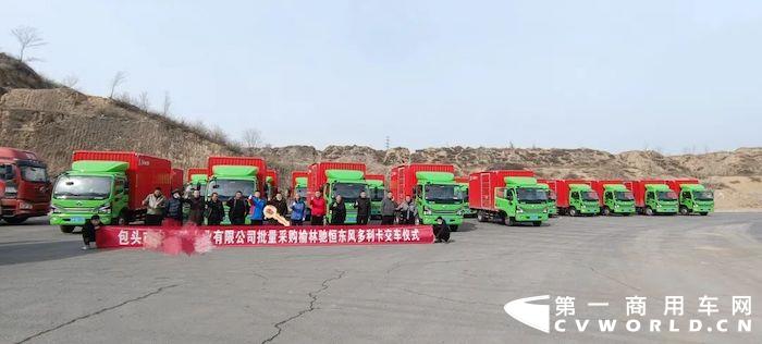 虎年生威，高歌猛進。近日，東風輕型車榆林馳恒4S店向包頭市某水業有限公司成功交付了22輛東風多利卡，順利實現開門紅！