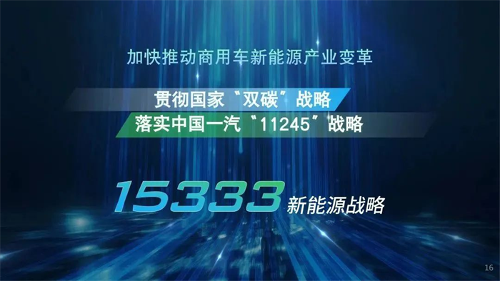 發展新能源產業，迎接“雙碳”時代，實現綠色發展，不僅是中國汽車企業面臨的挑戰，更是“國車長子”一汽解放大有可為的機遇與責任。