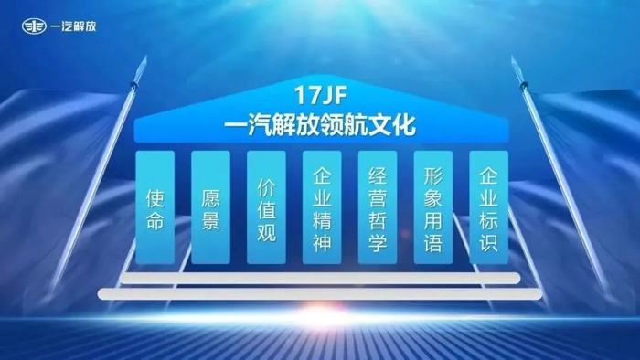 7月7日，一汽解放召開企業(yè)文化發(fā)布會，正式發(fā)布“17JF”一汽解放領航文化。