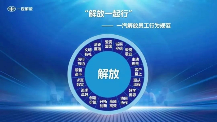 7月7日，一汽解放召開企業文化發布會，正式發布“17JF”一汽解放領航文化。