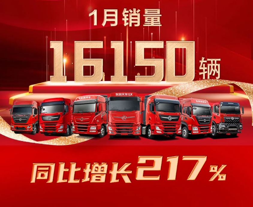 東風(fēng)商用車1月銷量16150輛，同比增長217％