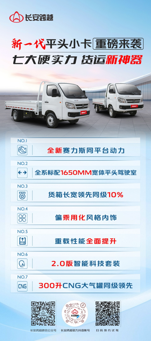 2025年2月20日，長安跨越以“重磅神車，D造傳奇”為主題，重磅發布2025年全新一代平頭小卡——跨越者D1/D3。作為專為創富者打造的“貨運新神器”，跨越者D1/D3以七大硬核實力重新定義小卡市場標桿，助力用戶“多拉快跑，高效創富”，為物流從業者帶來全新選擇