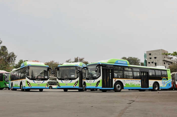 比亞迪12米純電動城市公交巴士K9在特倫甘納邦（TSRTC）運營.jpg